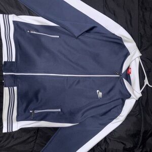 Nike Men's Navy and White Bomber Jacket